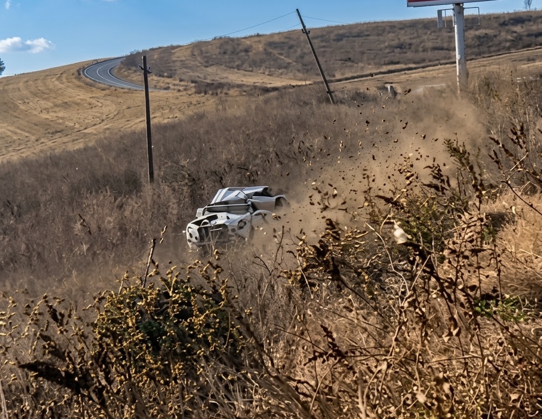 Muratlı-Tekirdağ Yolunda Kontrolden Çıkan Araç Tarlaya Uçtu: Tek Taraflı Kaza