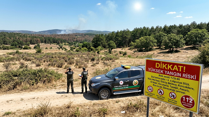 Kırklareli’nde yüksek orman yangını riski