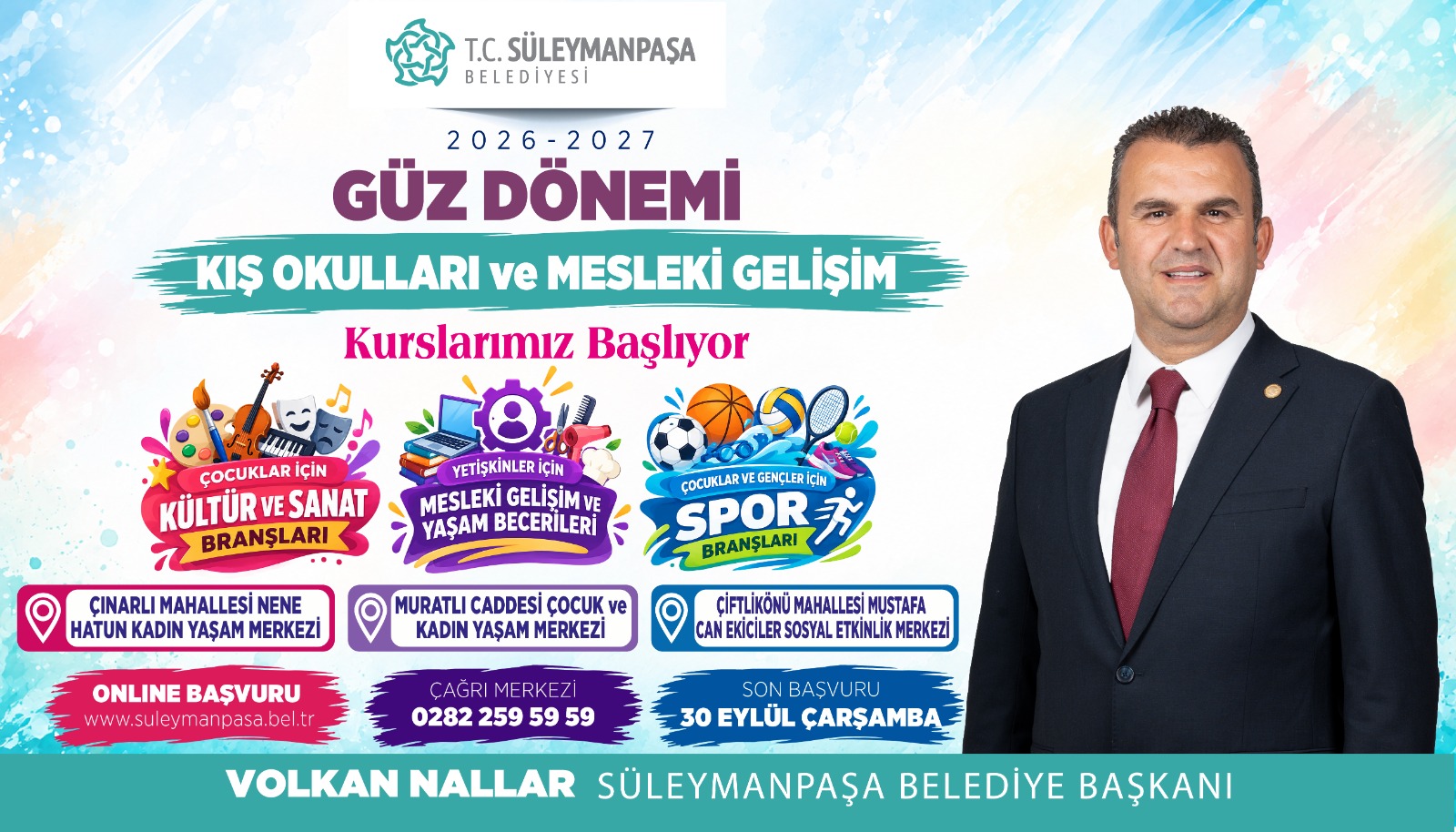 Süleymanpaşa Kış Okulları Kayıtları Başladı