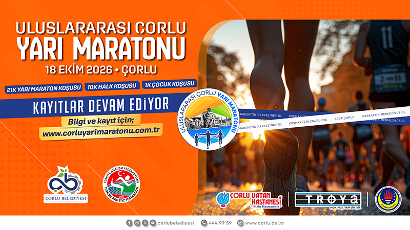 1. Uluslararası Çorlu Yarı Maratonu İçin Geri Sayım Başladı