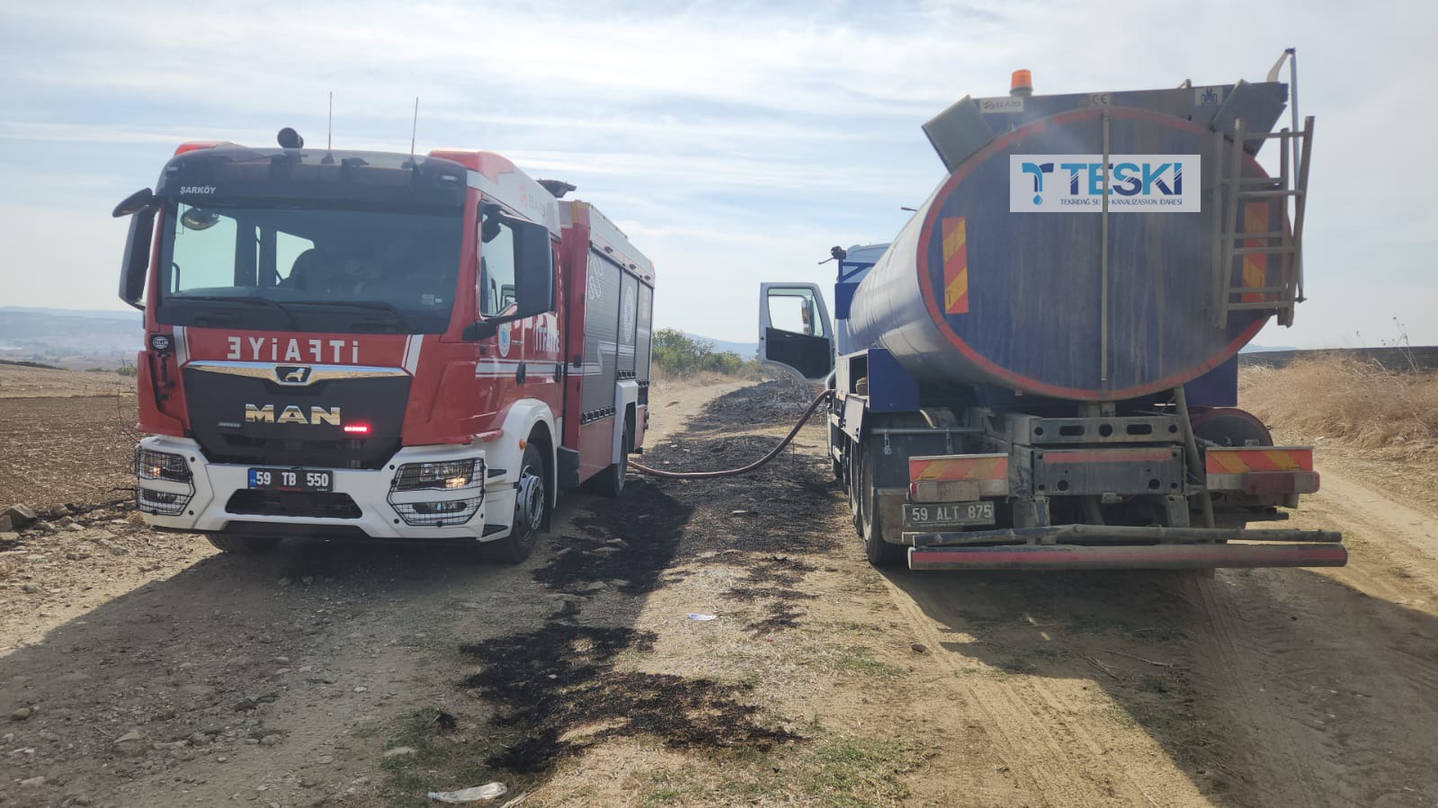 TESKİ’den Örnek Dayanışma: Yangınla Mücadelede İtfaiye Ekiplerine Güçlü Destek